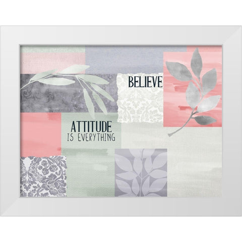 Attitude Patchwork v2 White Modern Wood Framed Art Print by Allen, Kimberly