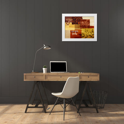 Love Never Fails White Modern Wood Framed Art Print by Allen, Kimberly
