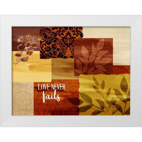 Love Never Fails White Modern Wood Framed Art Print by Allen, Kimberly