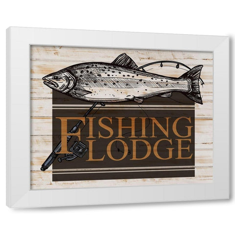 Fishing Lodge V2 White Modern Wood Framed Art Print by Allen, Kimberly
