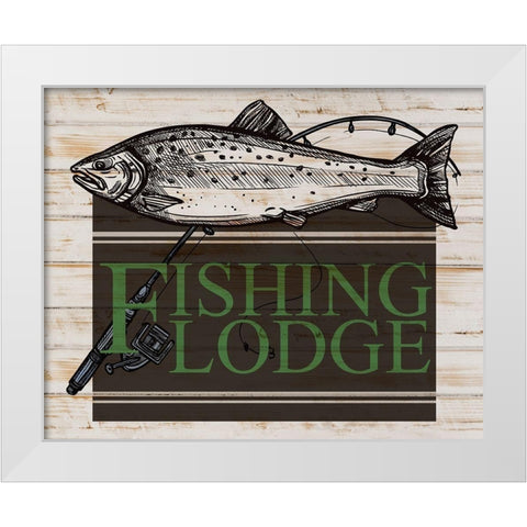 Fishing Lodge White Modern Wood Framed Art Print by Allen, Kimberly