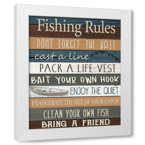 Fishing v2 White Modern Wood Framed Art Print by Allen, Kimberly