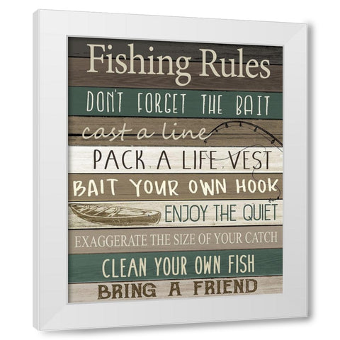 Fishing White Modern Wood Framed Art Print by Allen, Kimberly