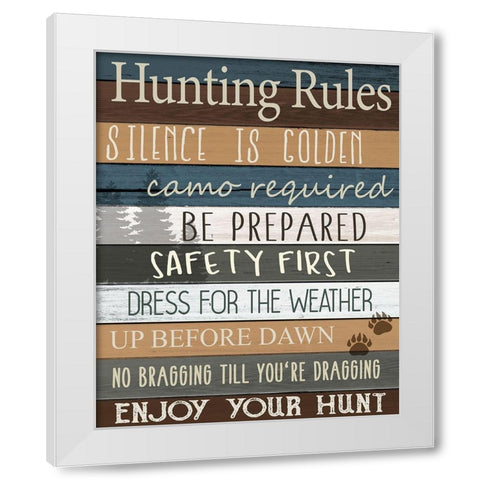 Hunting Rules v2 White Modern Wood Framed Art Print by Allen, Kimberly