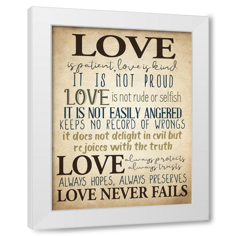 Love Is White Modern Wood Framed Art Print by Allen, Kimberly