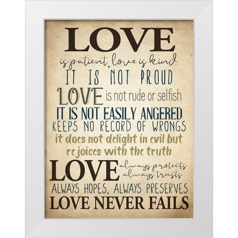 Love Is White Modern Wood Framed Art Print by Allen, Kimberly
