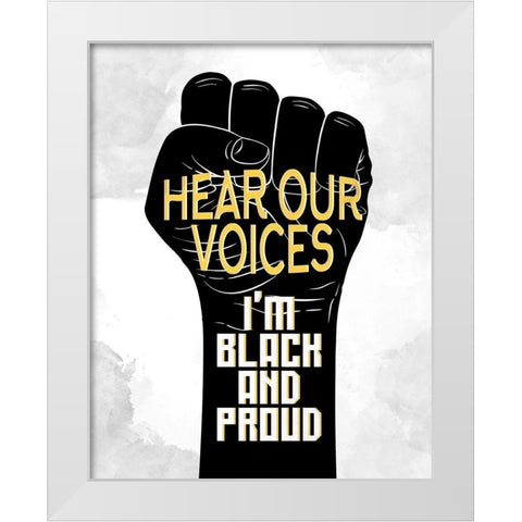 Hear Our Voices White Modern Wood Framed Art Print by Allen, Kimberly