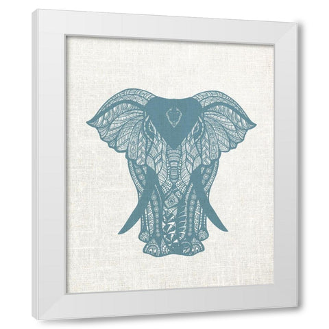 Elephant Mandala White Modern Wood Framed Art Print by Allen, Kimberly