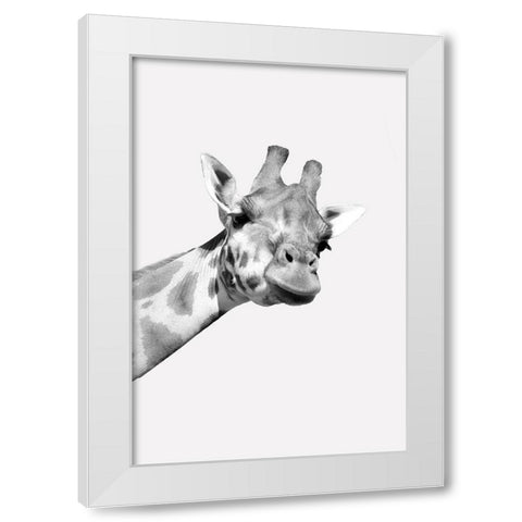 Quirky Giraffes 1 White Modern Wood Framed Art Print by Allen, Kimberly