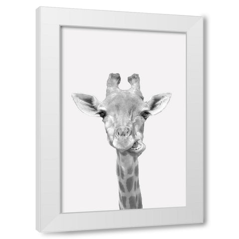 Quirky Giraffes 2 White Modern Wood Framed Art Print by Allen, Kimberly
