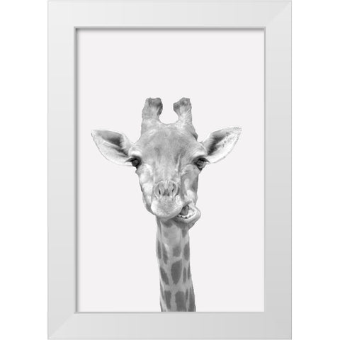 Quirky Giraffes 2 White Modern Wood Framed Art Print by Allen, Kimberly