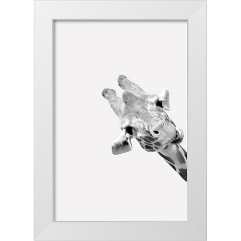 Quirky Giraffes 3 White Modern Wood Framed Art Print by Allen, Kimberly
