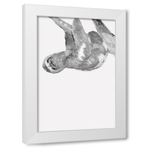Quirky Sloths 3 White Modern Wood Framed Art Print by Allen, Kimberly