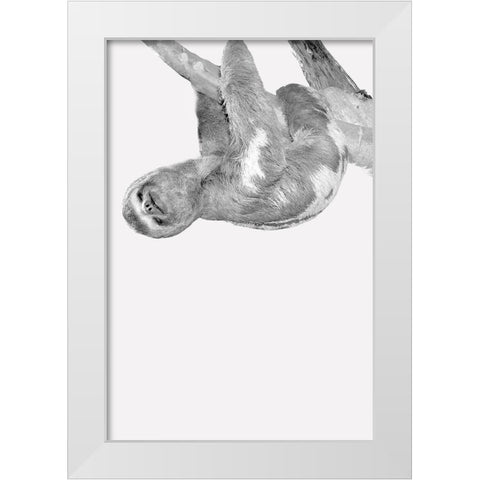 Quirky Sloths 3 White Modern Wood Framed Art Print by Allen, Kimberly