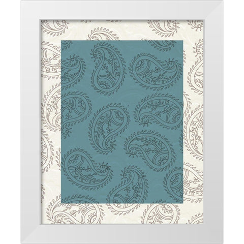 Blue Paisley White Modern Wood Framed Art Print by Allen, Kimberly