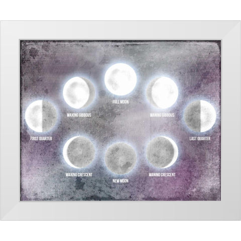 Phases of the Moon White Modern Wood Framed Art Print by Allen, Kimberly