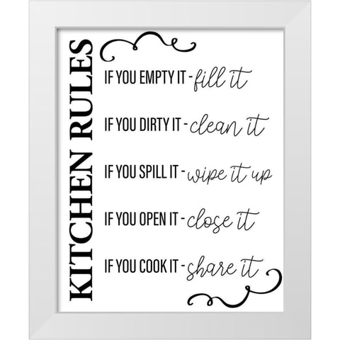 Kitchen Rules White Modern Wood Framed Art Print by Allen, Kimberly
