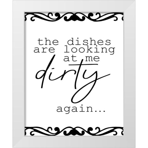 The Dishes White Modern Wood Framed Art Print by Allen, Kimberly