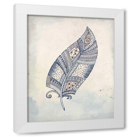 Feather Henna 2 White Modern Wood Framed Art Print by Allen, Kimberly