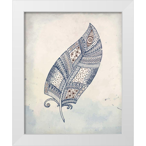 Feather Henna 2 White Modern Wood Framed Art Print by Allen, Kimberly