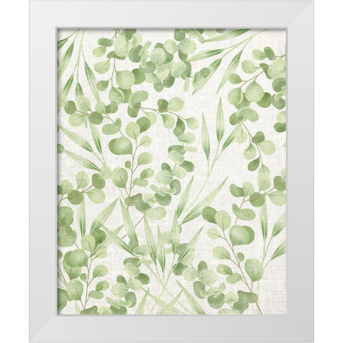 Green Leaves White Modern Wood Framed Art Print by Allen, Kimberly