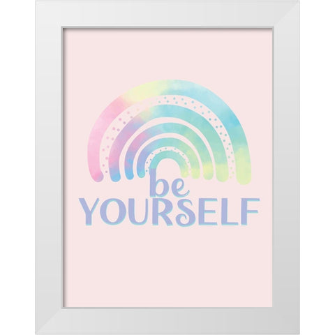 Be Yourself White Modern Wood Framed Art Print by Allen, Kimberly