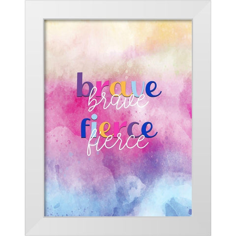Brave Fierce White Modern Wood Framed Art Print by Allen, Kimberly
