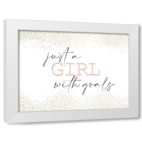 Just a Girl White Modern Wood Framed Art Print by Allen, Kimberly