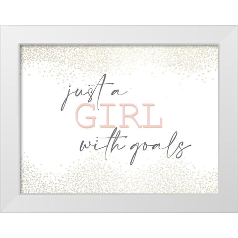 Just a Girl White Modern Wood Framed Art Print by Allen, Kimberly