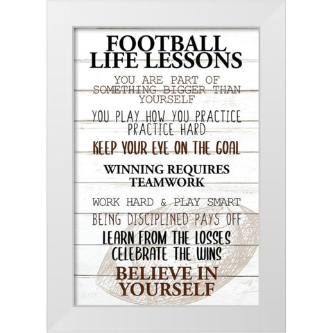 Football Life White Modern Wood Framed Art Print by Allen, Kimberly