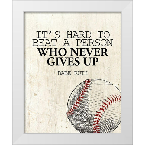 Its Hard to Beat White Modern Wood Framed Art Print by Allen, Kimberly