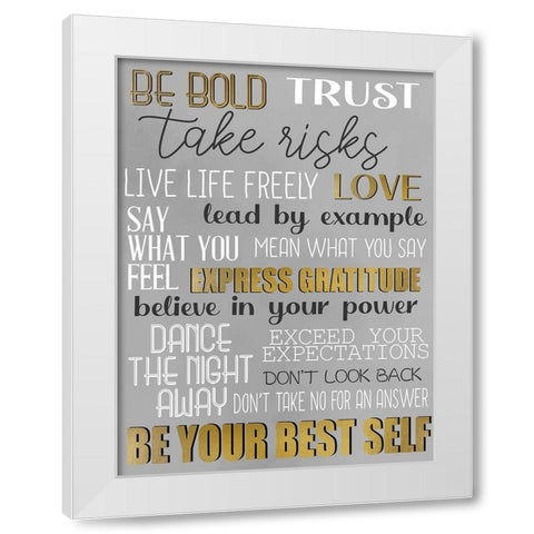 Be Bold 1 White Modern Wood Framed Art Print by Allen, Kimberly