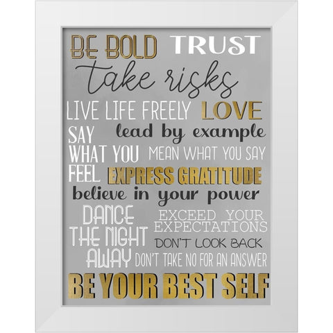 Be Bold 1 White Modern Wood Framed Art Print by Allen, Kimberly