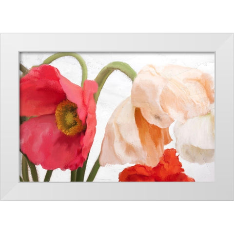 Poppies White Modern Wood Framed Art Print by Allen, Kimberly