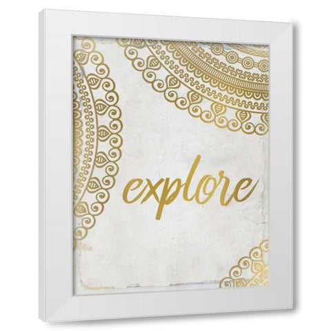 Wander Henna Gold 4 White Modern Wood Framed Art Print by Allen, Kimberly