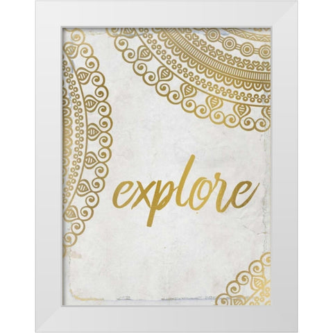 Wander Henna Gold 4 White Modern Wood Framed Art Print by Allen, Kimberly