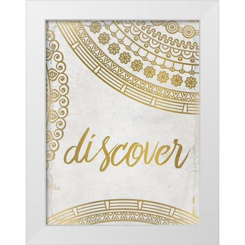 Wander Henna Gold 5 White Modern Wood Framed Art Print by Kimberly, Allen