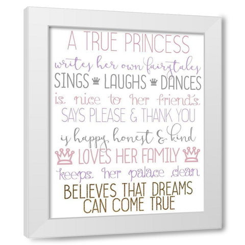 A True Princess 2 White Modern Wood Framed Art Print by Allen, Kimberly