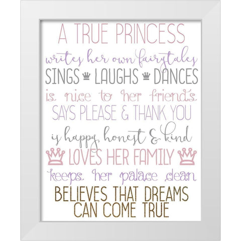 A True Princess 2 White Modern Wood Framed Art Print by Allen, Kimberly