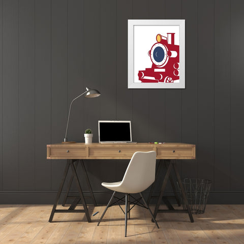 Eat Sleep Trains 3 White Modern Wood Framed Art Print by Allen, Kimberly