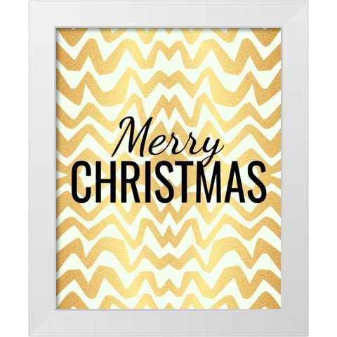 Merry Christmas White Modern Wood Framed Art Print by Allen, Kimberly