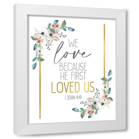 We Love White Modern Wood Framed Art Print by Allen, Kimberly