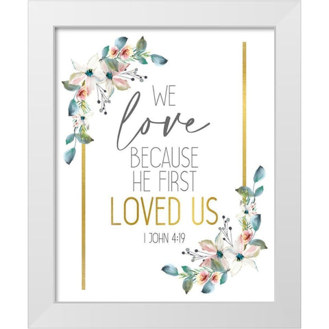 We Love White Modern Wood Framed Art Print by Allen, Kimberly