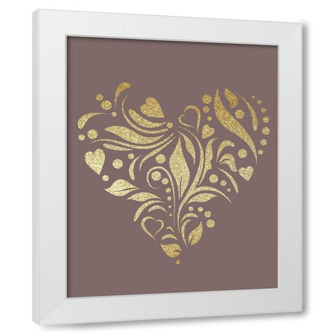 Heart Pattern White Modern Wood Framed Art Print by Allen, Kimberly