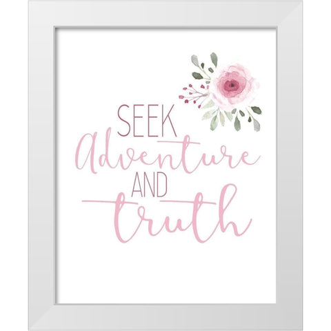 Seek Adventure White Modern Wood Framed Art Print by Allen, Kimberly