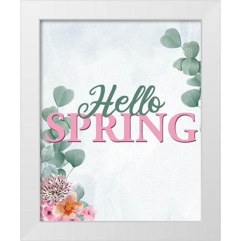 Hello Spring White Modern Wood Framed Art Print by Allen, Kimberly