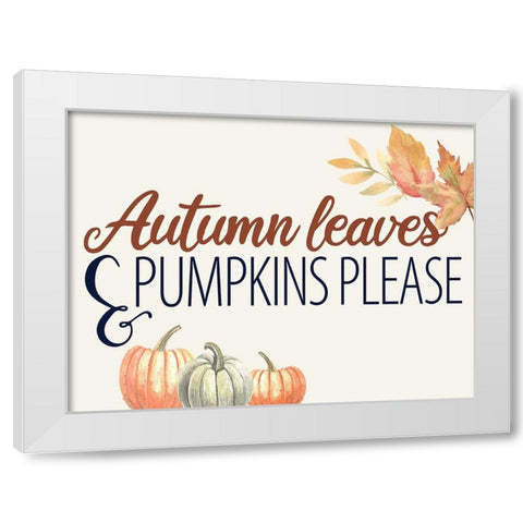 Autumn Leaves White Modern Wood Framed Art Print by Allen, Kimberly