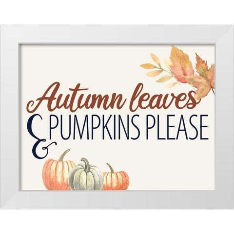 Autumn Leaves White Modern Wood Framed Art Print by Allen, Kimberly