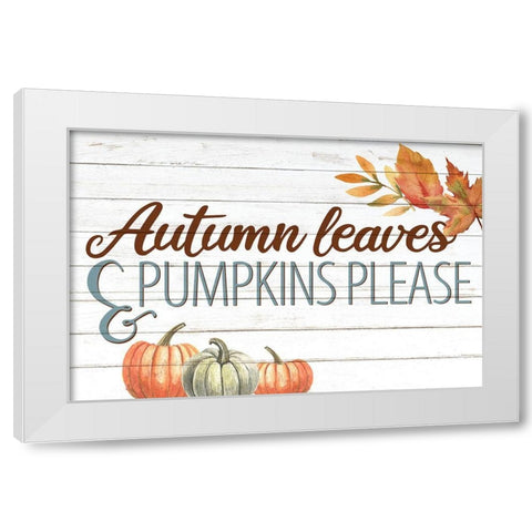Autumn Leaves White Modern Wood Framed Art Print by Allen, Kimberly