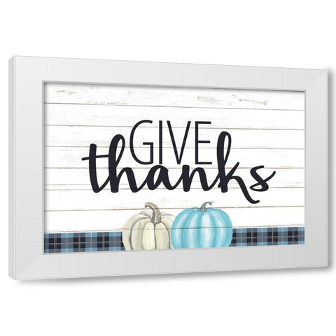 Give Thanks White Modern Wood Framed Art Print by Allen, Kimberly